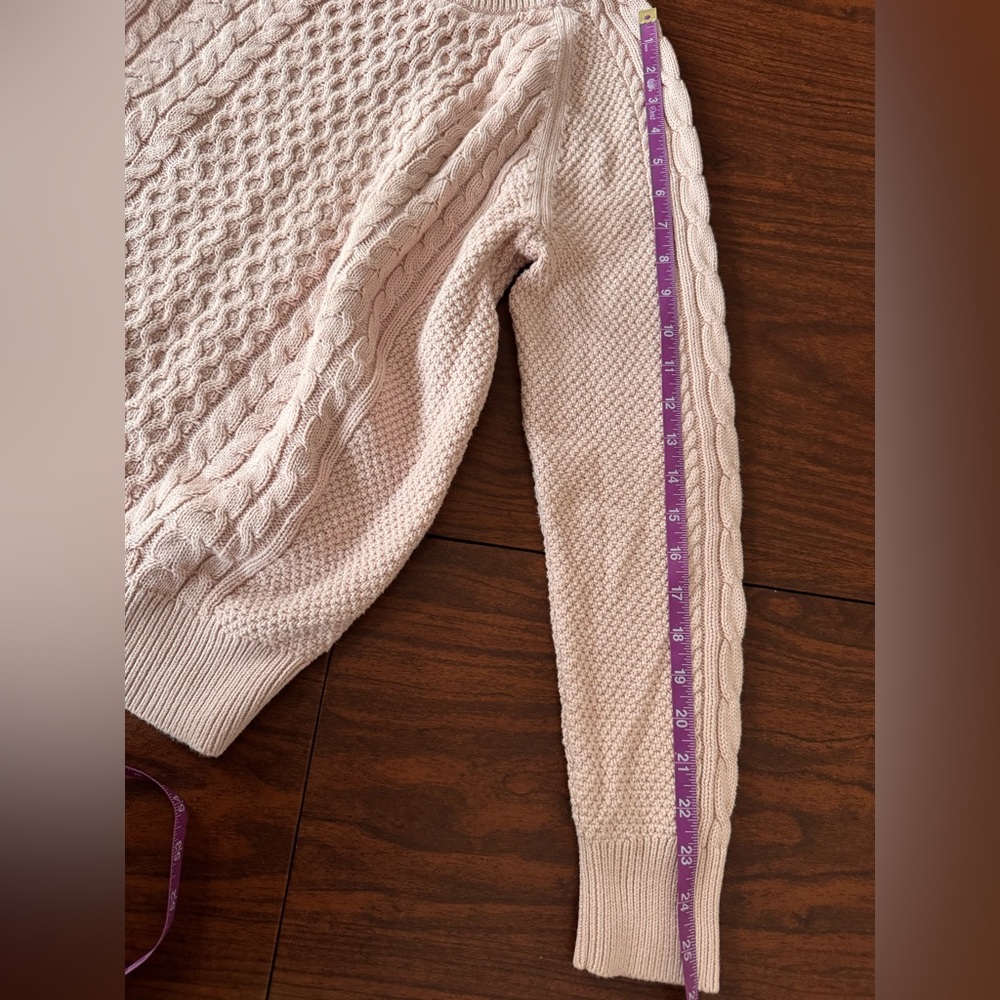 GAP 100% Cotton Light Pink Cable Knit Sweater Size M - Picture 12 of 14